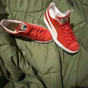 Red Suede Pumas